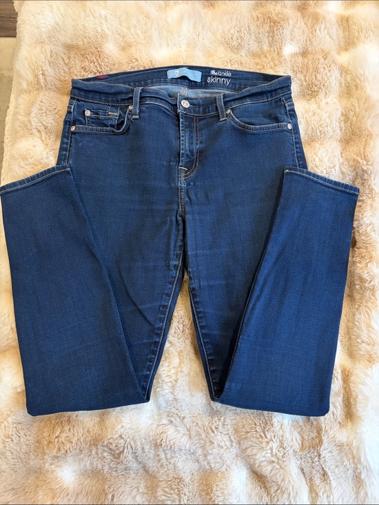 7 For All Mankind Denim - 7 for all Mankind the ankle skinny jean size 29 b(lair) denim dark wash